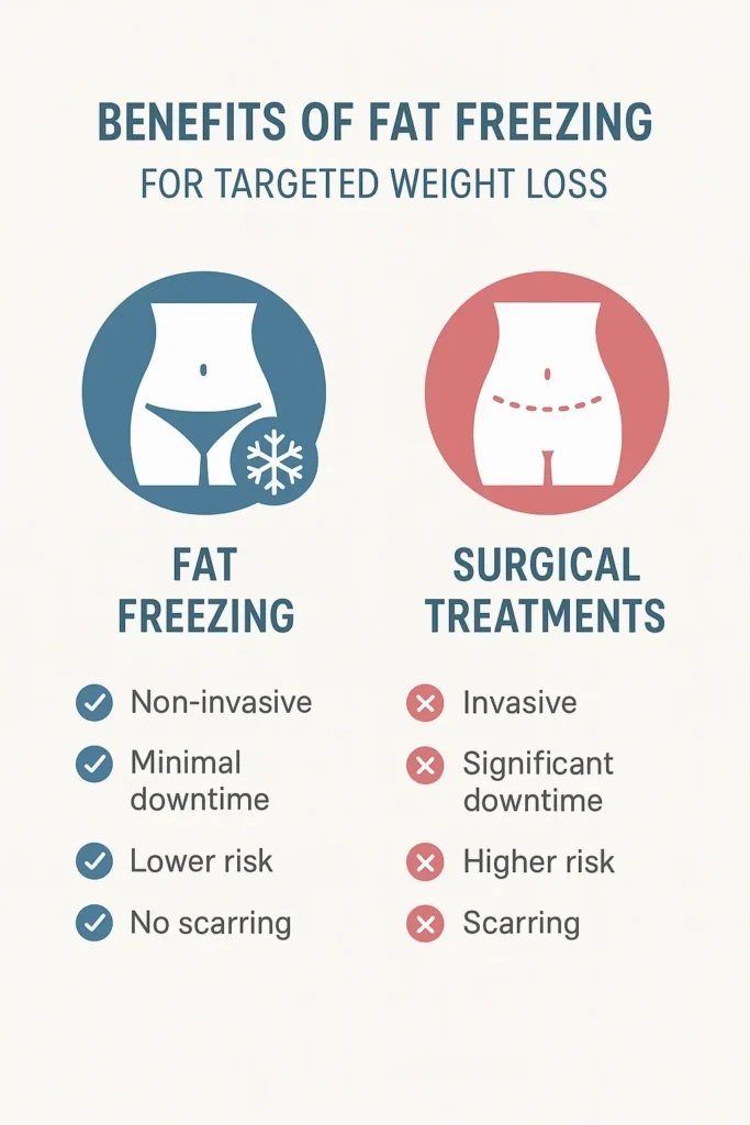 graphic showing the benefits of fat freezing South Yardley