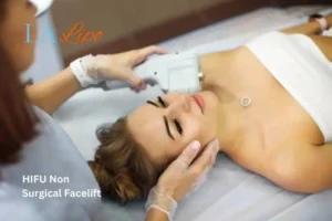 Woman having Hi-Fu to reduce wrinkles South Yardley.