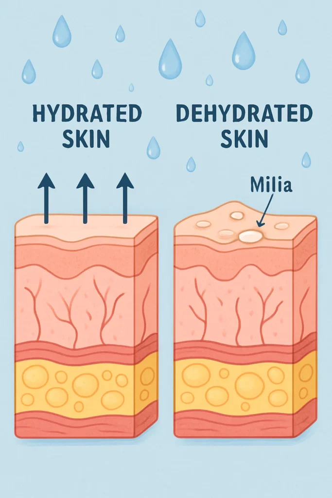 The importance of hydration and milia production South Yardley