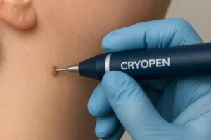 Person receiving skin tag removal South Yardley